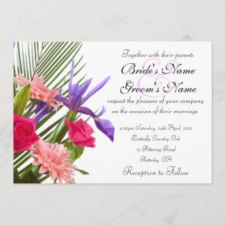 Invitación floral de la boda