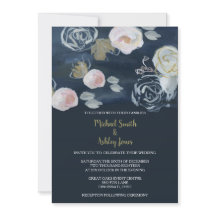 Invitación floral de la boda de la marina de