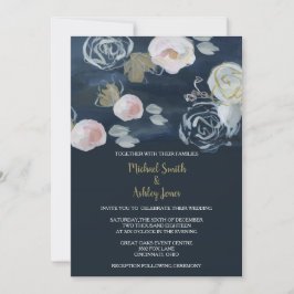 Invitación floral de la boda de la marina de