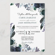 Invitación floral de la boda de la marina de