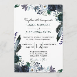 Invitación floral de la boda de la marina de