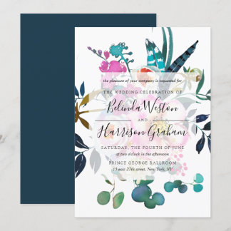 Invitación floral de la boda de los Peonies de
