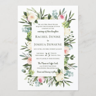 Invitación floral de la boda de Rubor