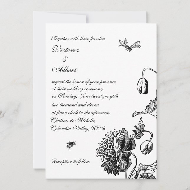 Invitación floral de la boda del jardín (Anverso)