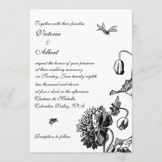Invitación floral de la boda del jardín