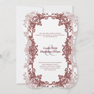 Invitación floral de la boda del marco de Marsala