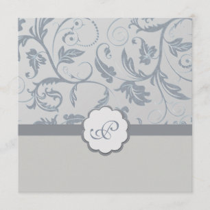 Invitación floral de la boda del monograma