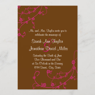 Invitación floral de la boda del rosa y del