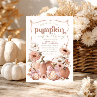 Invitación floral de la calabaza chica Baby Shower