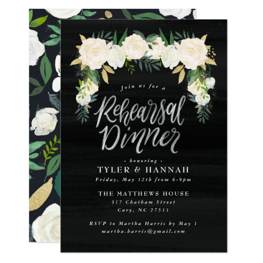 Invitación floral de la cena del ensayo de la
