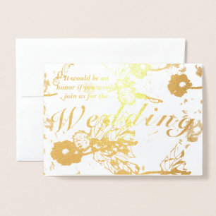 Invitación floral de la ceremonia de boda del
