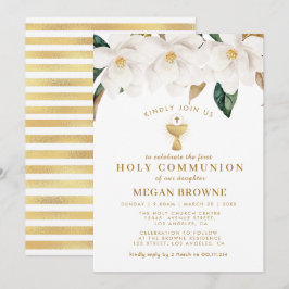 invitación floral de la comunión santa de la