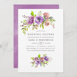 Invitación floral de la ducha de bodas de primaver