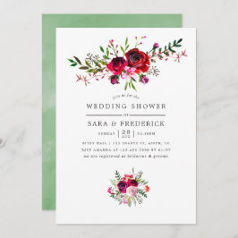 Invitación floral de la ducha de la boda otoño