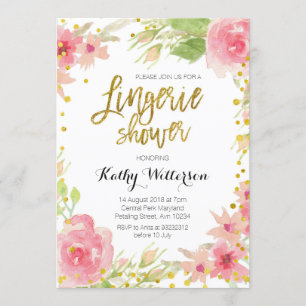 Invitación floral de la ducha de la ropa interior