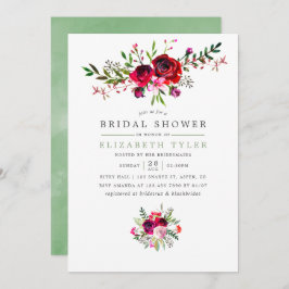 Invitación floral de la ducha de novia otoño