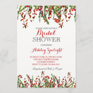 Invitación floral de la ducha nupcial del navidad
