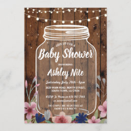 Invitación floral de la Fiesta de Baby Shower Rust