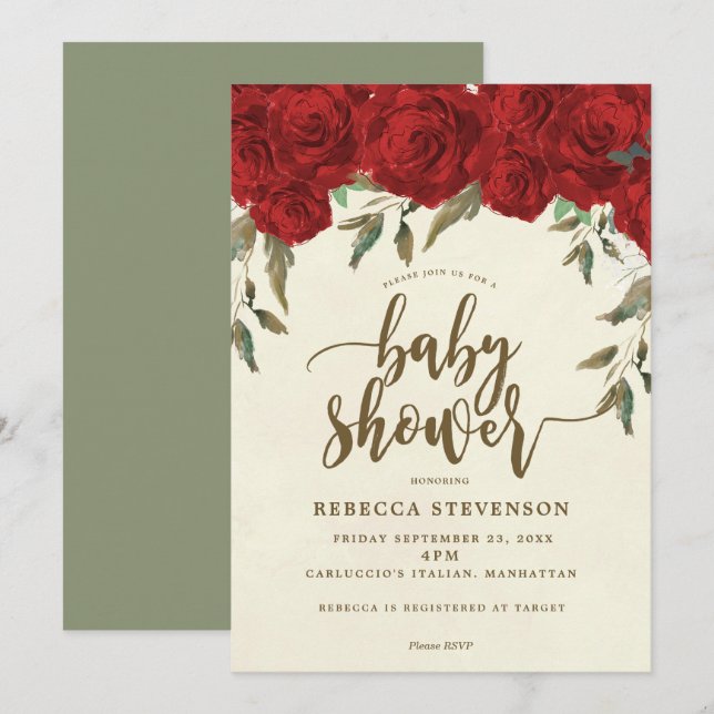 invitación floral de la fiesta de bienvenida al (Anverso / Reverso)