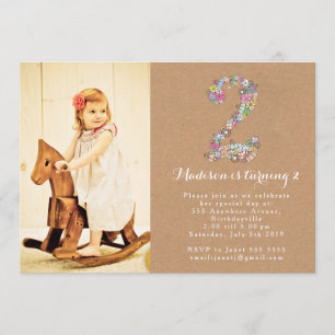 Invitación floral de la fiesta de cumpleaños de