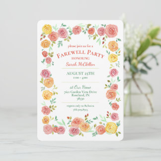 Invitación floral de la Fiesta de despedida
