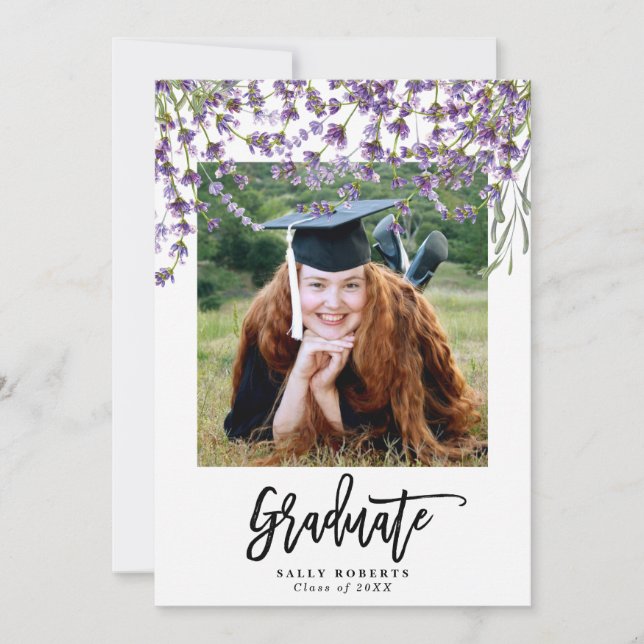 invitación floral de la fiesta de graduación de la (Anverso)