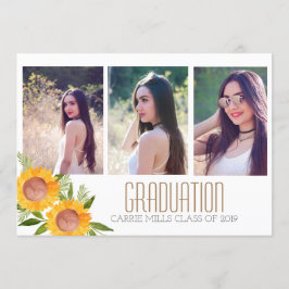 Invitación floral de la graduación de la foto del