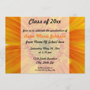 Invitación floral de la graduación del Gerbera