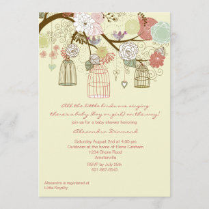 Invitación floral de la jerarquización Baby Shower