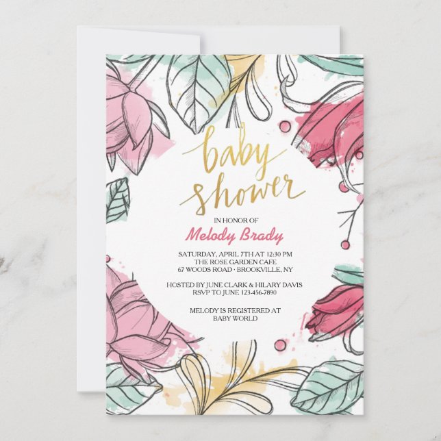 Invitación floral de la mujer (Anverso)
