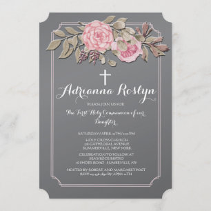 Invitación floral de la pizarra