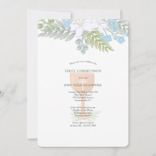 Invitación Floral de la primera comunión