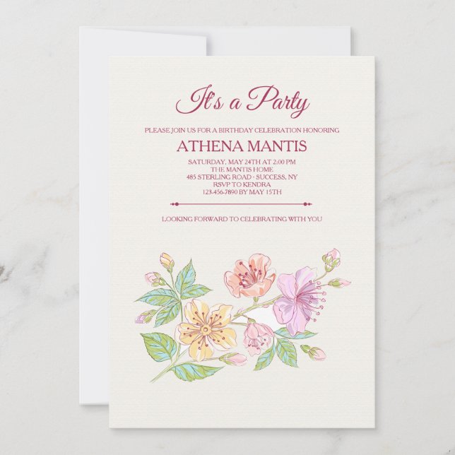 Invitación floral de la sinfonía (Anverso)
