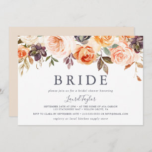 Invitación Floral de la Tierra Rusa Horizontal Bridal Bridal 