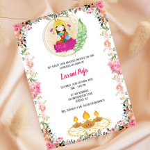 Invitación floral de Laxmi Puja Shree