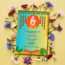 Invitación floral de Laxmi Puja Shree
