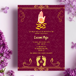 Invitación floral de Laxmi Puja Shree