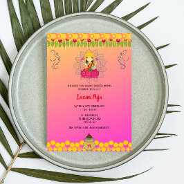Invitación floral de Laxmi Puja Shree