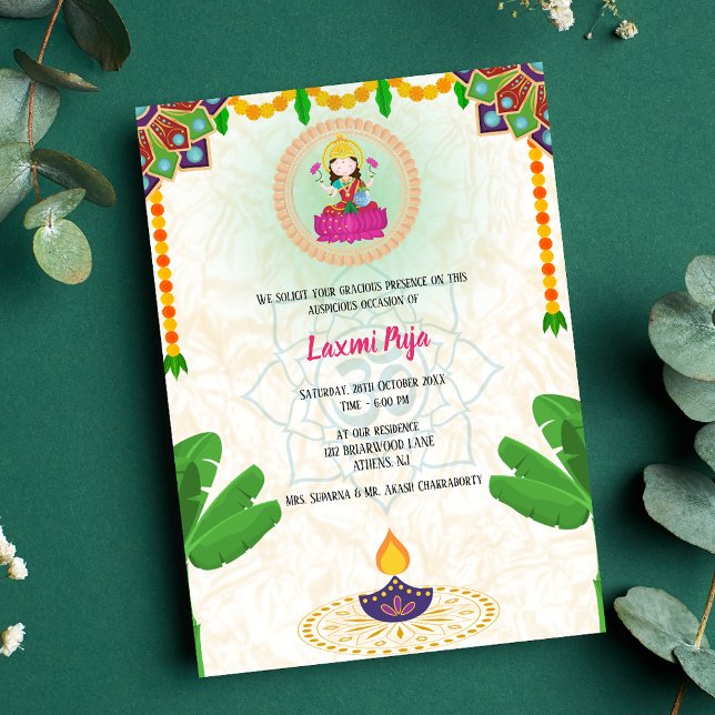 Invitación floral de Laxmi Puja Shree (Subido por el creador)