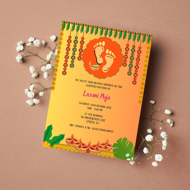 Invitación floral de Laxmi Puja Shree (Subido por el creador)