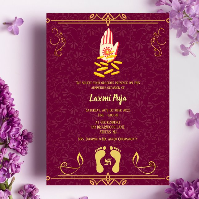 Invitación floral de Laxmi Puja Shree (Subido por el creador)