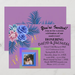 Invitación floral de lila púrpura bohemio moderno 