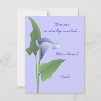 Invitación floral de lirio de cala azul