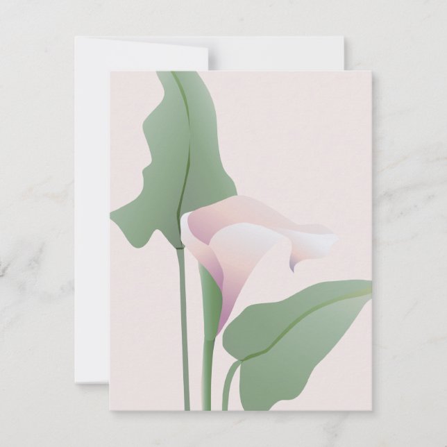 Invitación floral de Lirio Rosa (Anverso)