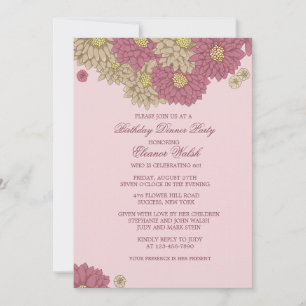 Invitación floral de los Zinnias