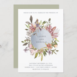 Invitación Floral de lujo en Moss | Boda de acuarela elegante
