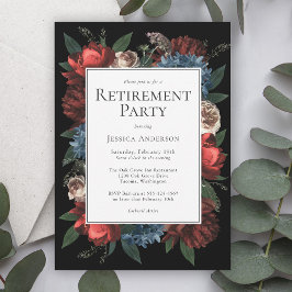 Invitación Floral de lujo sobre Fiesta de Jubilación Elegante