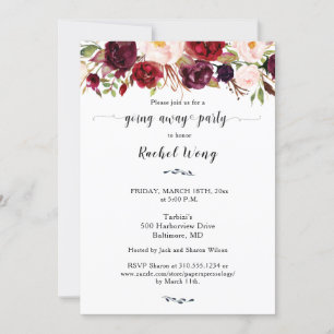 Invitación Floral de Marsala abandonando foto Fiesta