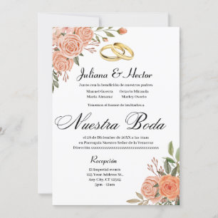 Invitación floral de melocotón 