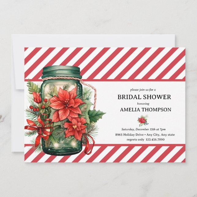 Invitación Floral de Navidad | Despedida de soltera de Navida (Anverso)